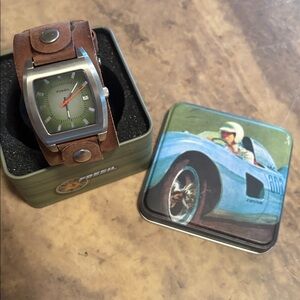 Fossil Men's Leather Stitched Band Watch